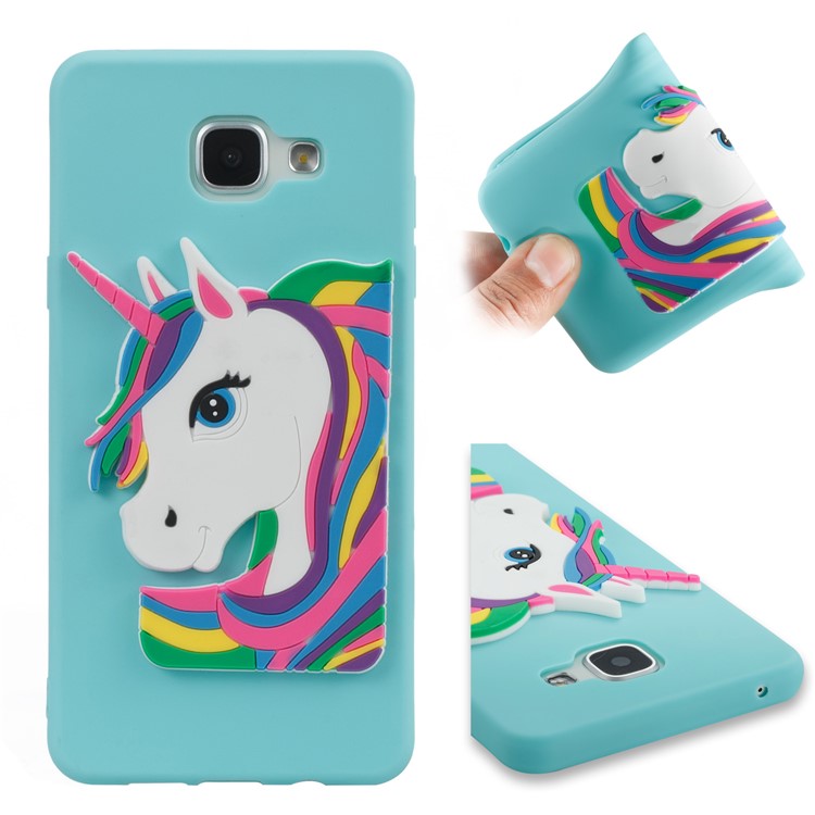 Lovely 3D Unicorn Pattern TPU Cell Phone Case for Samsung Galaxy A5 SM-A510F (2016) - Baby Blue-1
