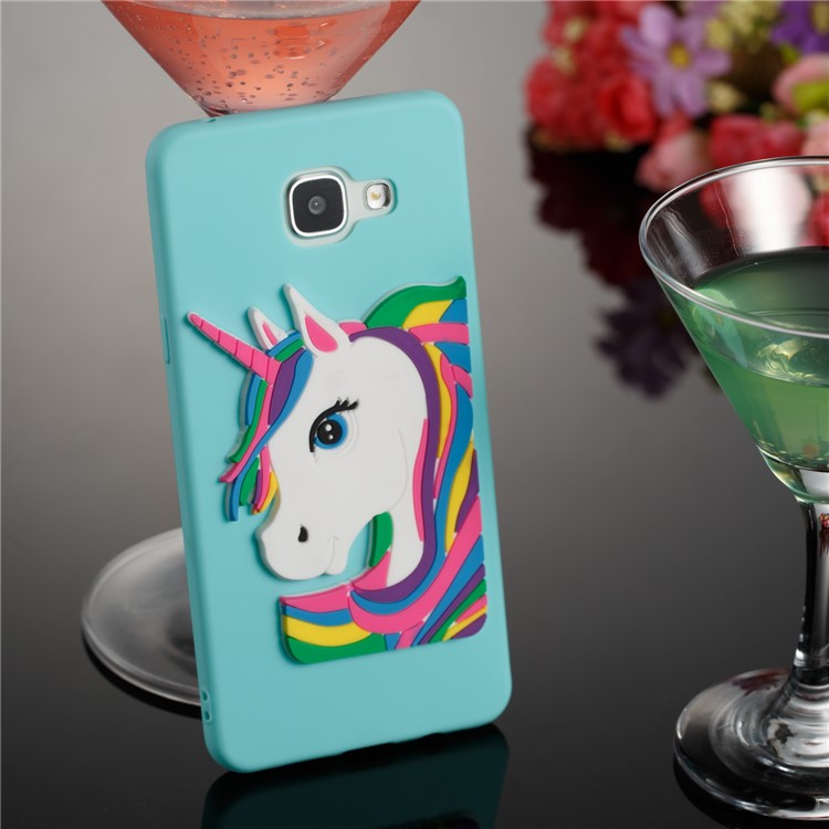 Lovely 3D Unicorn Pattern TPU Cell Phone Case for Samsung Galaxy A5 SM-A510F (2016) - Baby Blue-3