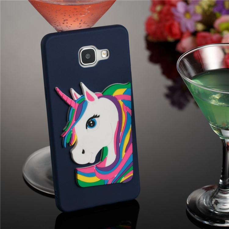 Lovely 3D Unicorn Pattern TPU Cover Shell for Samsung Galaxy A5 SM-A510F (2016) - Dark Blue-3