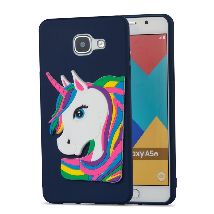 Lovely 3D Unicorn Pattern TPU Cover Shell for Samsung Galaxy A5 SM-A510F (2016) - Dark Blue-4