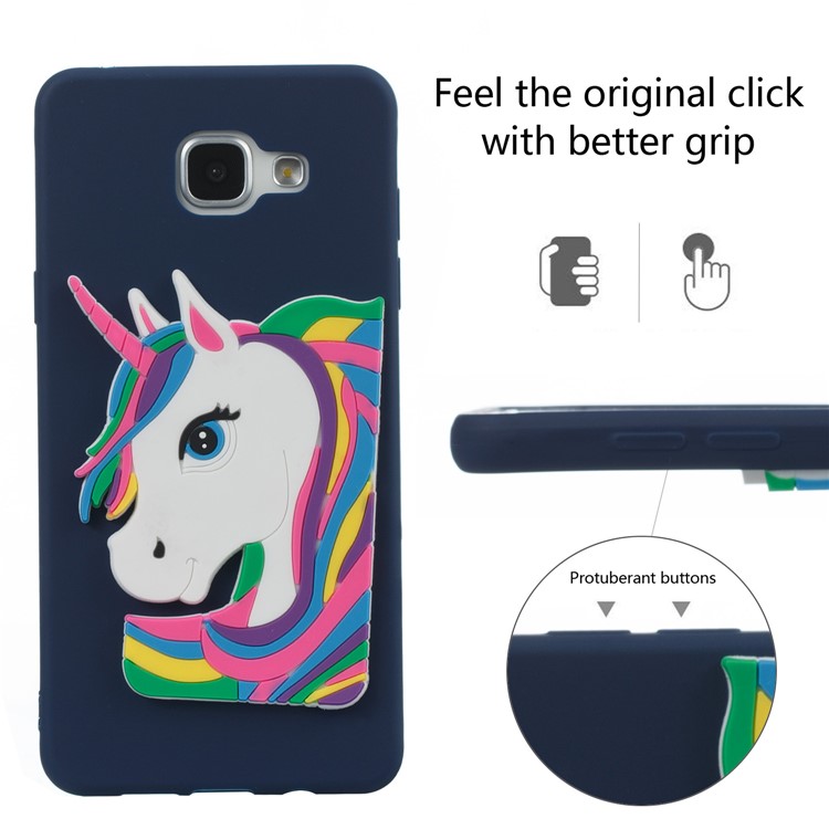 Lovely 3D Unicorn Pattern TPU Cover Shell for Samsung Galaxy A5 SM-A510F (2016) - Dark Blue-6