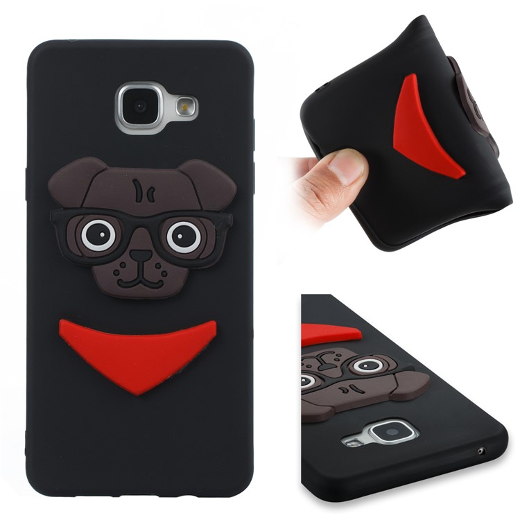 Cute 3D Puppy TPU Soft Phone Case for Samsung Galaxy A5 SM-A510 - Black-1