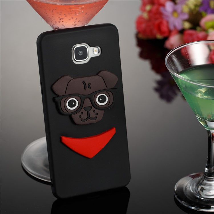 Cute 3D Puppy TPU Soft Phone Case for Samsung Galaxy A5 SM-A510 - Black-3