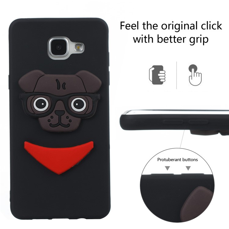 Cute 3D Puppy TPU Soft Phone Case for Samsung Galaxy A5 SM-A510 - Black-6