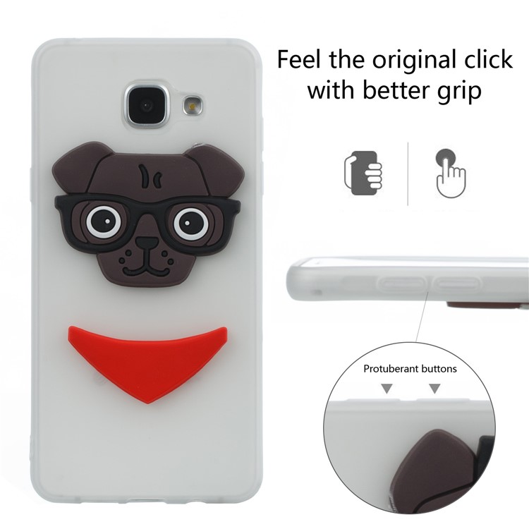 Cute 3D Puppy TPU Soft Phone Cover for Samsung Galaxy A5 SM-A510 - White-6