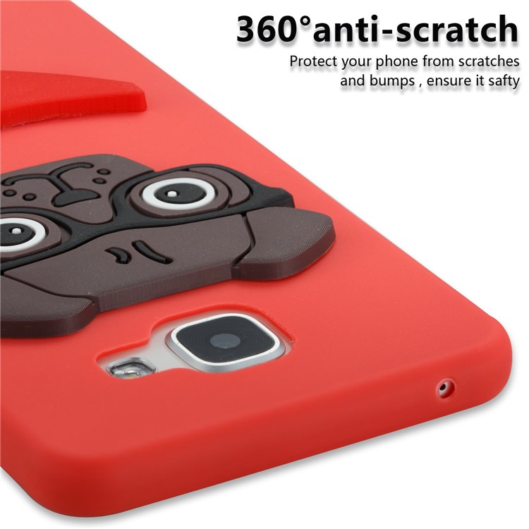 Cute 3D Puppy TPU Soft Phone Shell for Samsung Galaxy A5 SM-A510 - Red-2