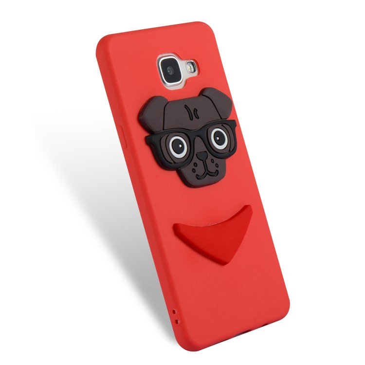 Cute 3D Puppy TPU Soft Phone Shell for Samsung Galaxy A5 SM-A510 - Red-5