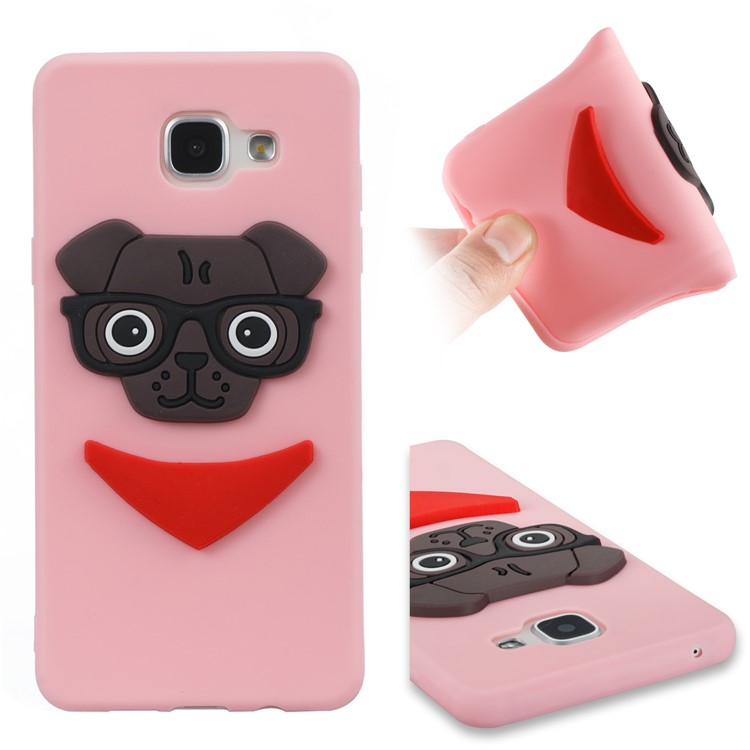 Cute 3D Puppy TPU Soft Phone Casing for Samsung Galaxy A5 SM-A510 - Pink-1