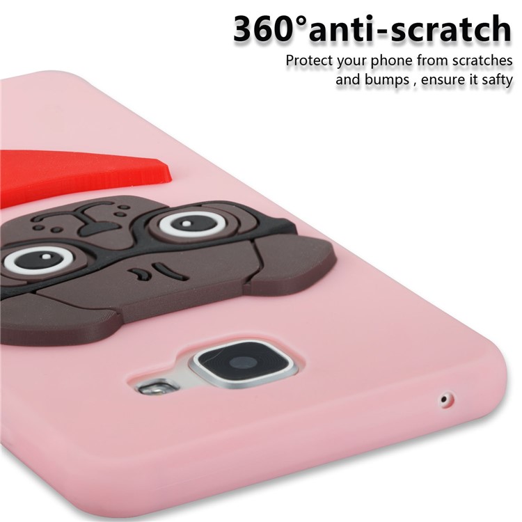 Cute 3D Puppy TPU Soft Phone Casing for Samsung Galaxy A5 SM-A510 - Pink-2