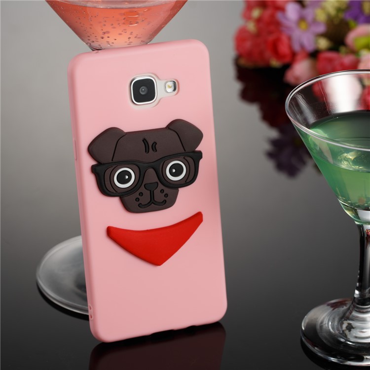 Cute 3D Puppy TPU Soft Phone Casing for Samsung Galaxy A5 SM-A510 - Pink-3