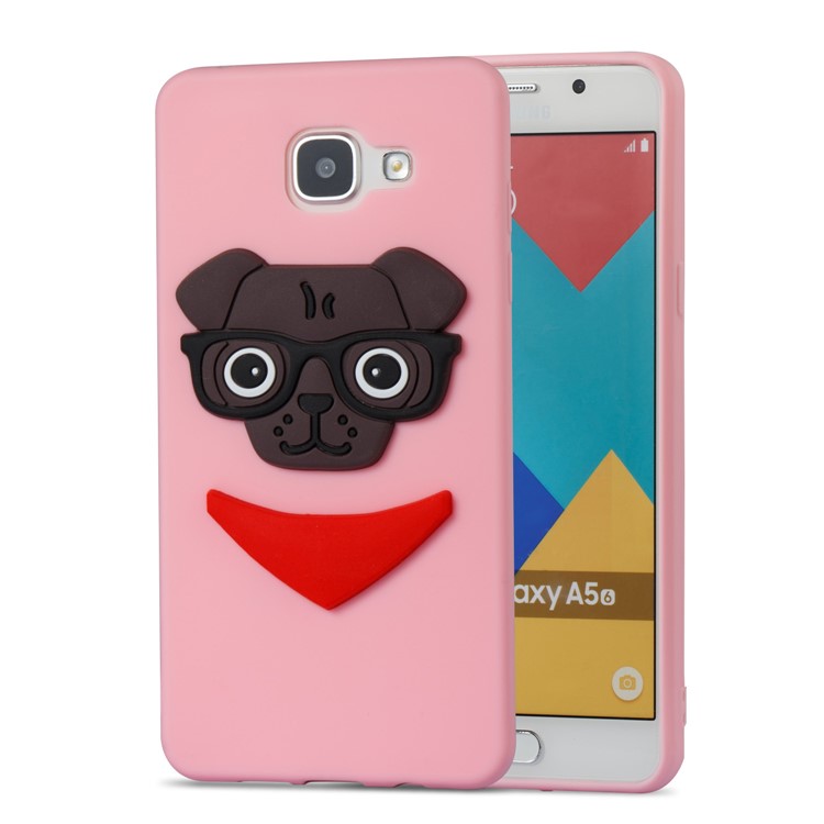 Cute 3D Puppy TPU Soft Phone Casing for Samsung Galaxy A5 SM-A510 - Pink-4