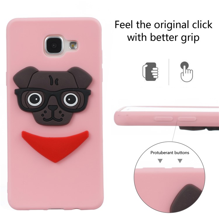 Cute 3D Puppy TPU Soft Phone Casing for Samsung Galaxy A5 SM-A510 - Pink-6