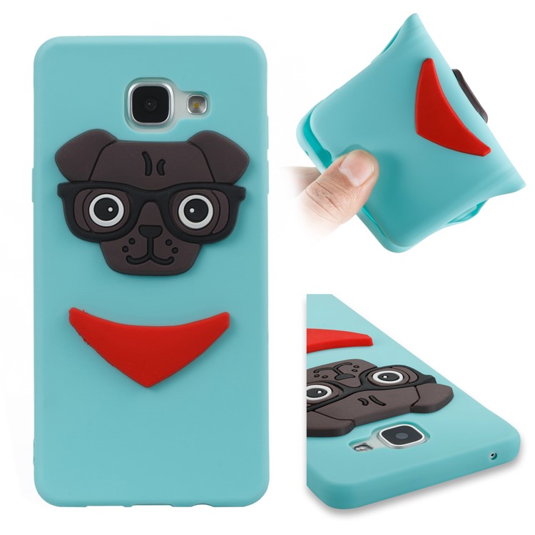 Cute 3D Puppy TPU Soft Mobile Phone Case for Samsung Galaxy A5 SM-A510 - Baby Blue-1