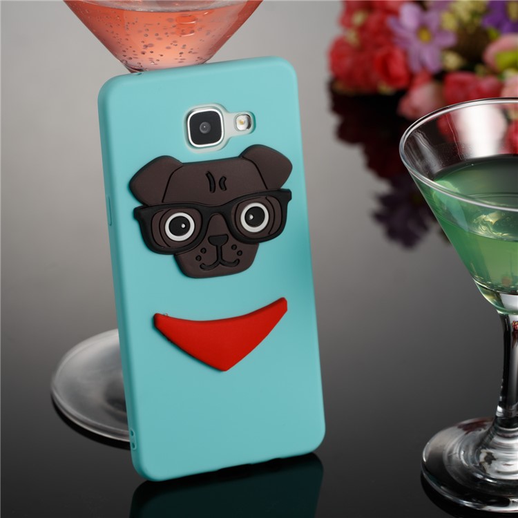 Cute 3D Puppy TPU Soft Mobile Phone Case for Samsung Galaxy A5 SM-A510 - Baby Blue-3