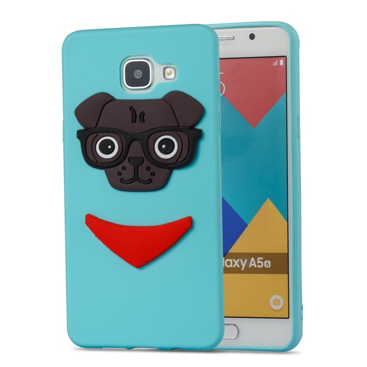 Cute 3D Puppy TPU Soft Mobile Phone Case for Samsung Galaxy A5 SM-A510 - Baby Blue-4