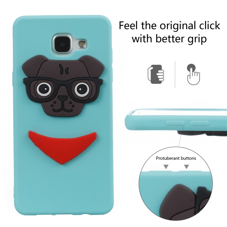 Cute 3D Puppy TPU Soft Mobile Phone Case for Samsung Galaxy A5 SM-A510 - Baby Blue-6