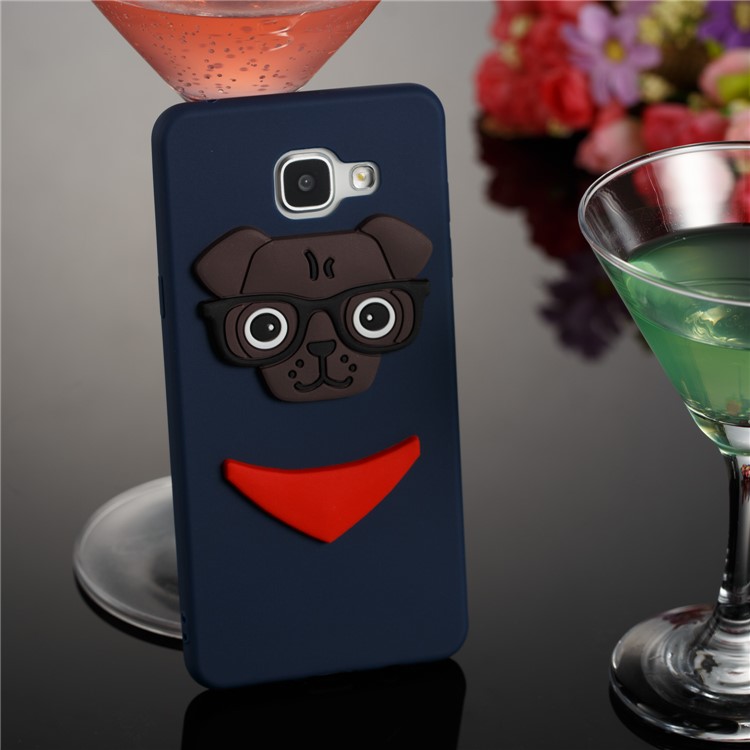 Cute 3D Puppy TPU Soft Cell Phone Case for Samsung Galaxy A5 SM-A510 - Dark Blue-3
