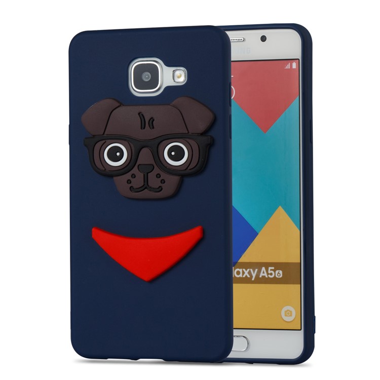 Cute 3D Puppy TPU Soft Cell Phone Case for Samsung Galaxy A5 SM-A510 - Dark Blue-4