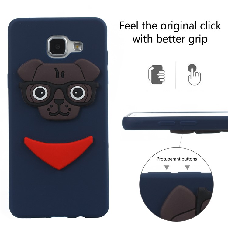 Cute 3D Puppy TPU Soft Cell Phone Case for Samsung Galaxy A5 SM-A510 - Dark Blue-6