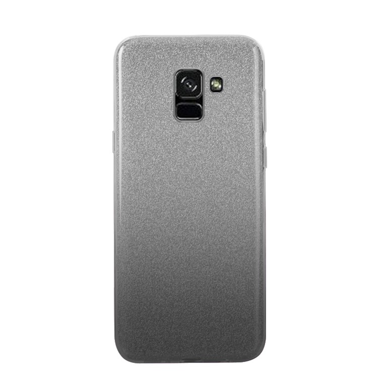 NXE 3-in-1 Gradient Color Glittery Powder Paper TPU + PC Back Case for Samsung Galaxy A8 (2018) - Black-1