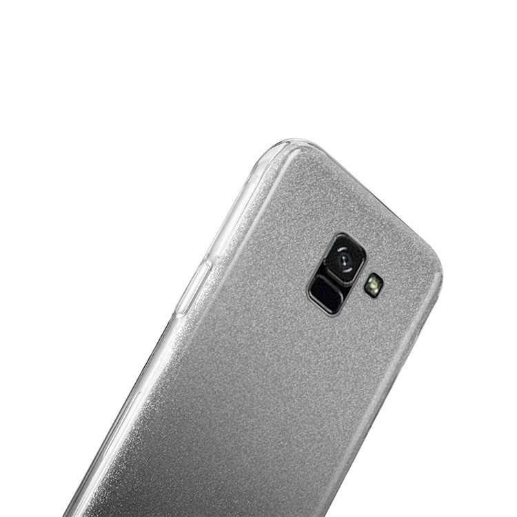 NXE 3-in-1 Gradient Color Glittery Powder Paper TPU + PC Back Case for Samsung Galaxy A8 (2018) - Black-3