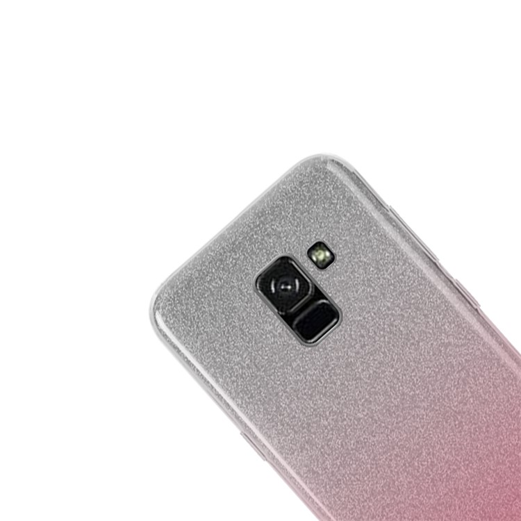 NXE 3-in-1 Gradient Color Glittery Powder Paper TPU + PC Mobile Case for Samsung Galaxy A8 (2018) - Pink-2