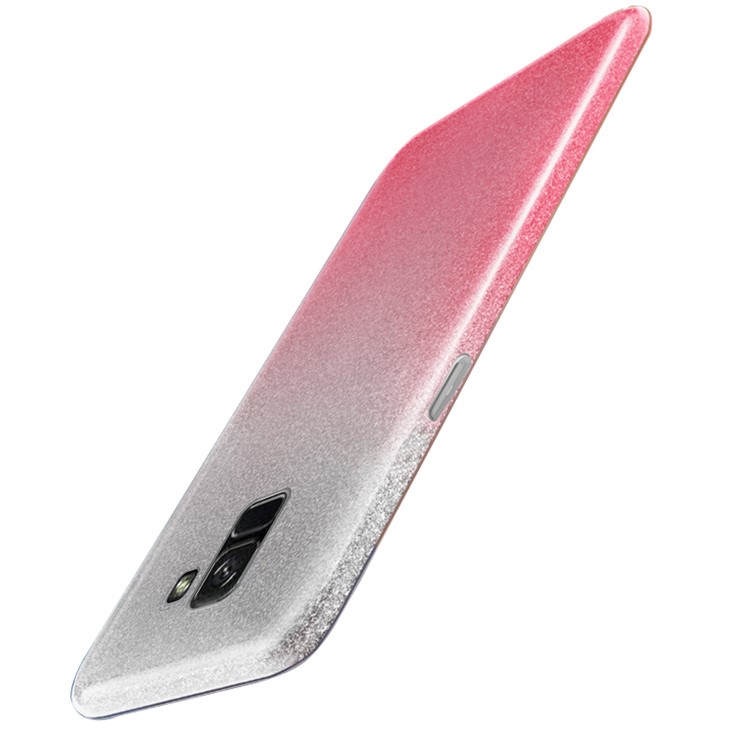 NXE 3-in-1 Gradient Color Glittery Powder Paper TPU + PC Mobile Case for Samsung Galaxy A8 (2018) - Pink-4