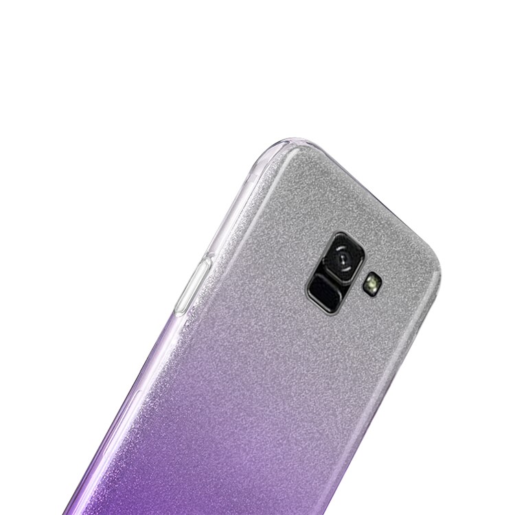 NXE 3-in-1 Gradient Color Glittery Powder Paper TPU + PC Combo Cover for Samsung Galaxy A8 (2018) - Purple-3