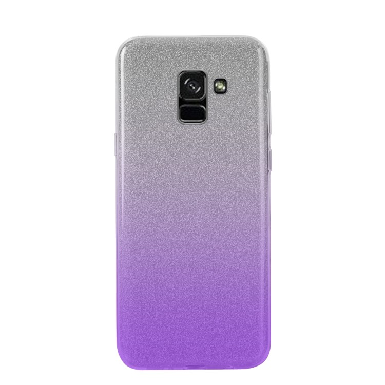 NXE for Samsung Galaxy A8+ (2018) 3-in-1 Gradient Color Glittery Powder Paper TPU + PC Mobile Casing - Purple-1