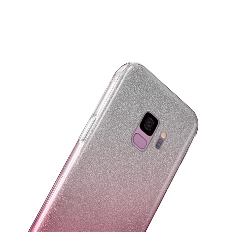 NXE TPU + PC Phone Casing with Gradient Color Glittery Powder Paper for Samsung Galaxy S9 G960 - Pink-3