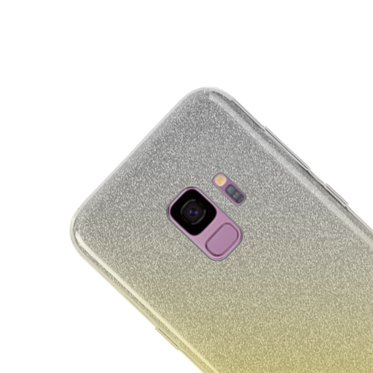 NXE TPU + PC Hybrid Phone Case with Gradient Color Glittery Powder Paper for Samsung Galaxy S9 G960 - Yellow-2