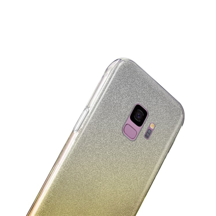NXE TPU + PC Hybrid Phone Case with Gradient Color Glittery Powder Paper for Samsung Galaxy S9 G960 - Yellow-3