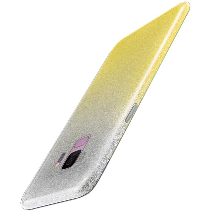 NXE TPU + PC Hybrid Phone Case with Gradient Color Glittery Powder Paper for Samsung Galaxy S9 G960 - Yellow-4