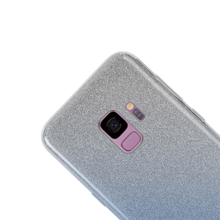 NXE TPU + PC Protection Cover Accessory with Gradient Color Glittery Powder Paper for Samsung Galaxy S9 G960 - Blue-2