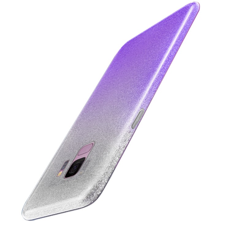 NXE TPU + PC Cellphone Back Shell Case with Gradient Color Glittery Powder Paper for Samsung Galaxy S9 G960 - Purple-4