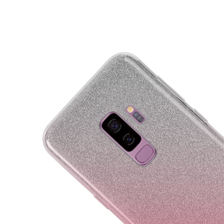 NXE TPU + PC Hybrid Casing with Gradient Color Glittery Powder Paper for Samsung Galaxy S9+ G965 - Pink-2