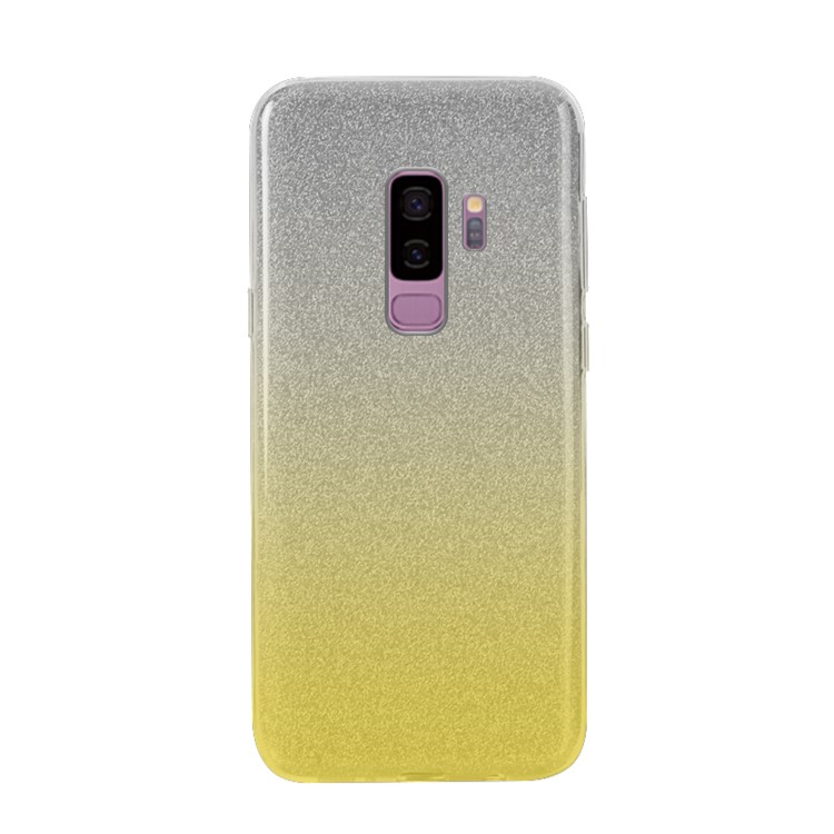 NXE TPU + PC Combo Phone Cover Case with Gradient Color Glittery Powder Paper for Samsung Galaxy S9 Plus G965 - Yellow-1