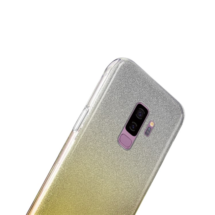 NXE TPU + PC Combo Phone Cover Case with Gradient Color Glittery Powder Paper for Samsung Galaxy S9 Plus G965 - Yellow-3