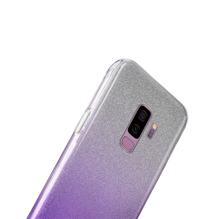 NXE TPU PC Super Thin Back Phone Shell with Gradient Color Glittery Powder Paper for Samsung Galaxy S9+ G965 - Purple-3
