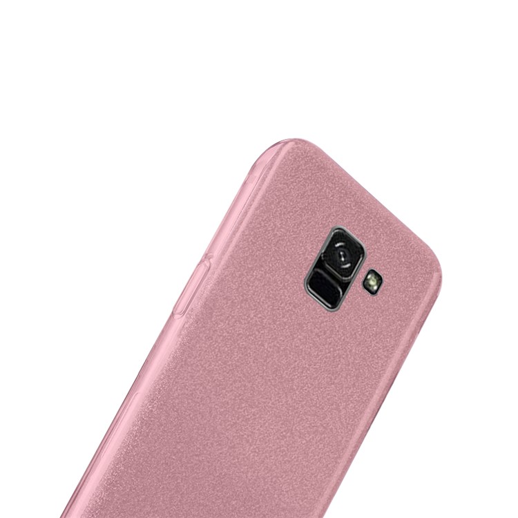 NXE Glittery Powder PC + TPU Hybrid Phone Shell Case for Samsung Galaxy A8 (2018) - Rose Gold-3