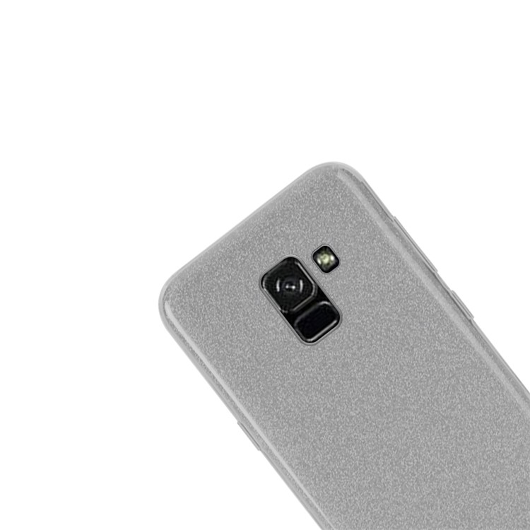 NXE Glittery Powder PC + TPU Hybrid Shell Case for Samsung Galaxy A8+ (2018) - Grey-2