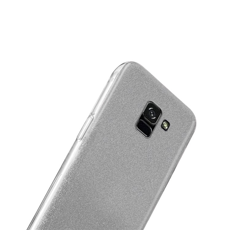 NXE Glittery Powder PC + TPU Hybrid Shell Case for Samsung Galaxy A8+ (2018) - Grey-3