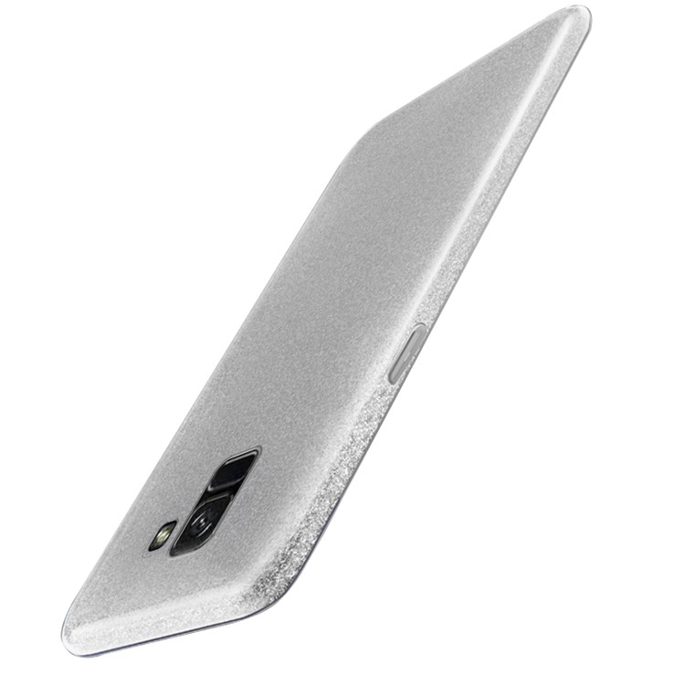 NXE Glittery Powder PC + TPU Hybrid Shell Case for Samsung Galaxy A8+ (2018) - Grey-4