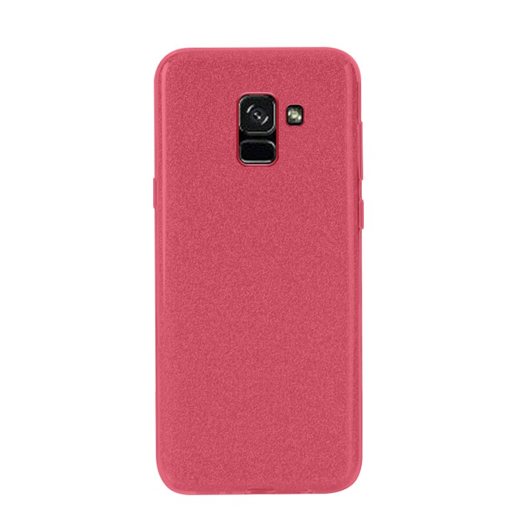 NXE Glittery Powder PC + TPU Hybrid Shell for Samsung Galaxy A8+ (2018) - Red-1