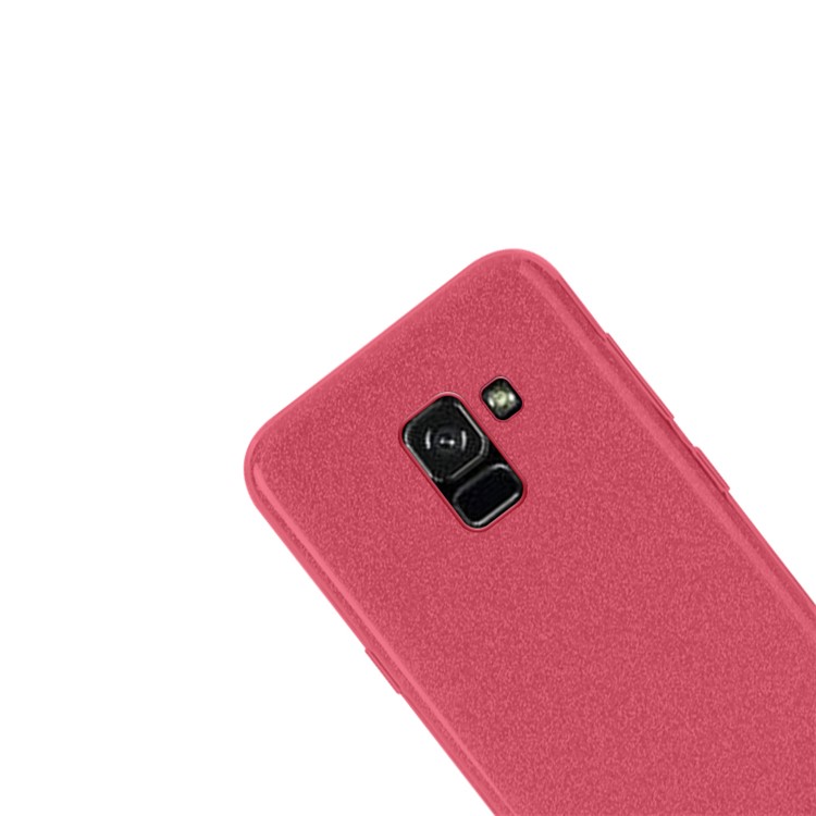 NXE Glittery Powder PC + TPU Hybrid Shell for Samsung Galaxy A8+ (2018) - Red-2
