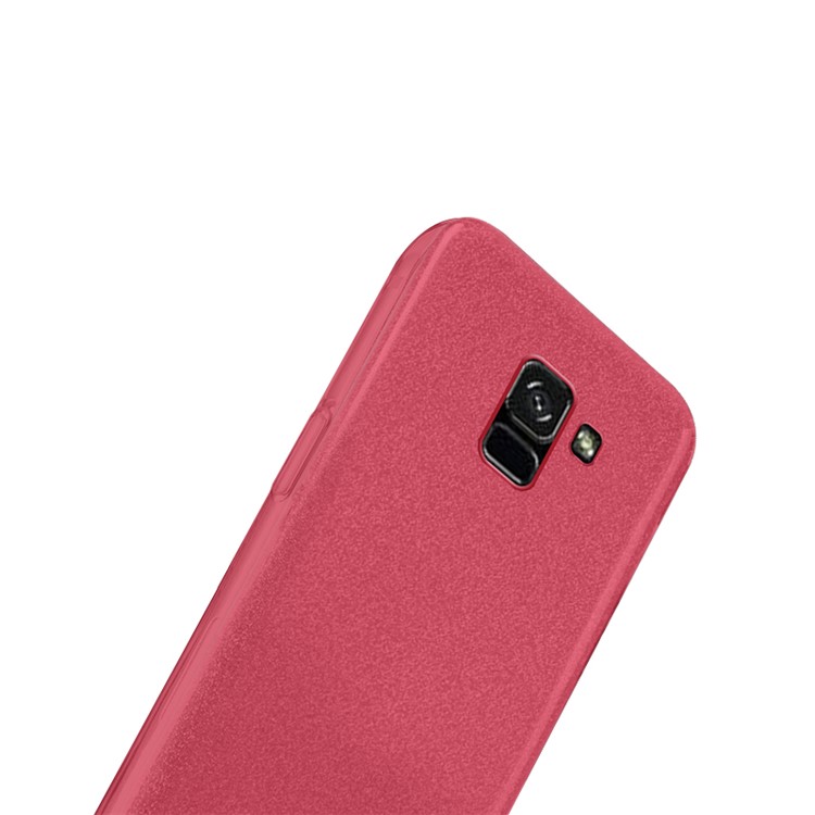 NXE Glittery Powder PC + TPU Hybrid Shell for Samsung Galaxy A8+ (2018) - Red-3