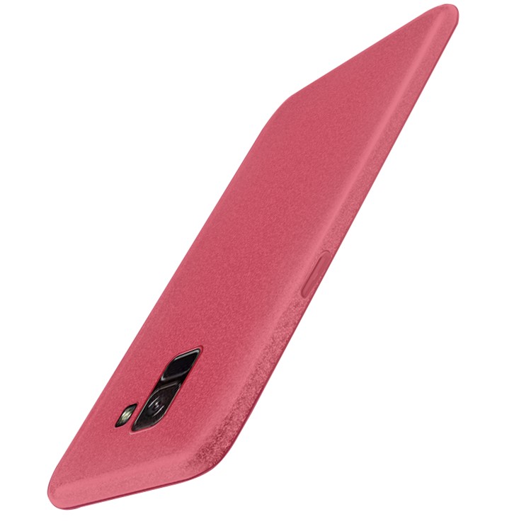 NXE Glittery Powder PC + TPU Hybrid Shell for Samsung Galaxy A8+ (2018) - Red-4