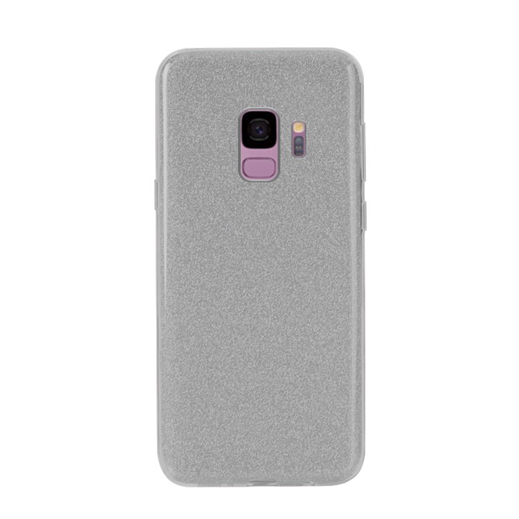 NXE Glittery Powder PC + TPU Hybrid Shell Case for Samsung Galaxy S9 SM-G960 - Grey-1