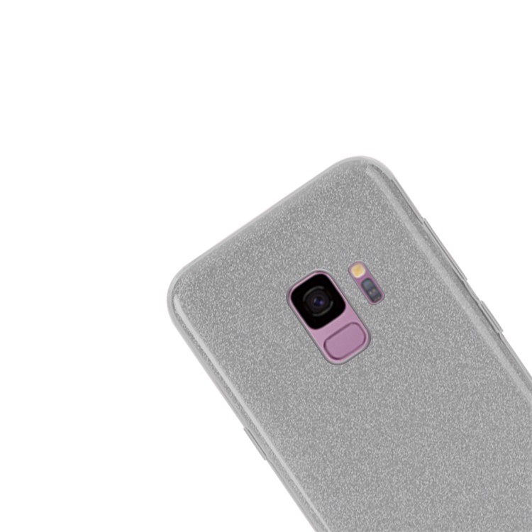 NXE Glittery Powder PC + TPU Hybrid Shell Case for Samsung Galaxy S9 SM-G960 - Grey-2