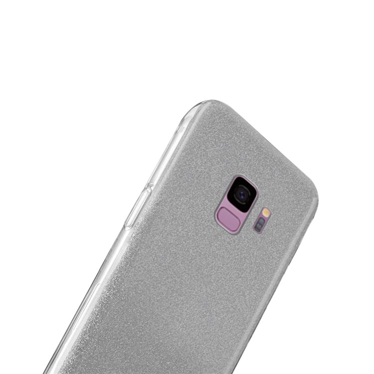 NXE Glittery Powder PC + TPU Hybrid Shell Case for Samsung Galaxy S9 SM-G960 - Grey-3